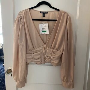 Rouch Corset Blouse - Nude